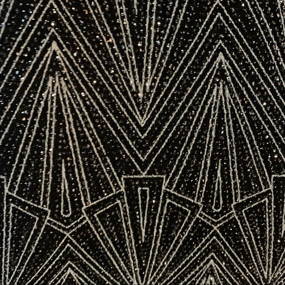 Divided Black And Silver Shimmery Wrap Crop Top - Picture 5 of 6